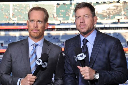 Joe Buck and Troy Aikman in the Broadcast Booth