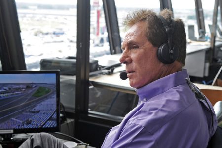 Darrell Waltrip in the Daytona International Speedway Broadcast Booth