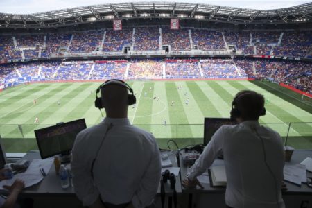 John Strong and Stu Holden in the Booth
