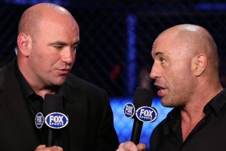 Dana White and Joe Rogan during FOX UFC Coverage