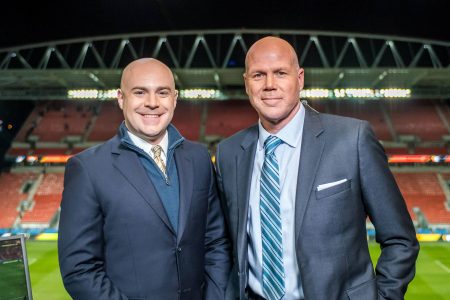 John Strong and Brad Friedel at 2016 MLS Cup