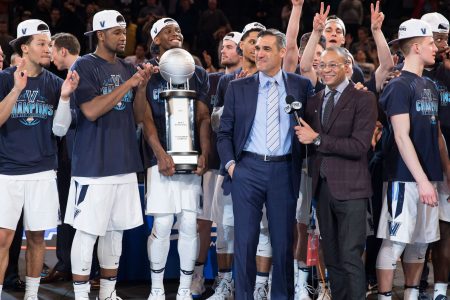 Gus Johnson with 2017 BIG EAST Men's Basketball Tournament Champion Villanova