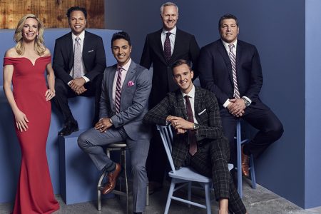 Left to Right: Aly Wagner, Cobi Jones, Mariano Trujillo, Warren Barton, Stu Holden, Tony Meola