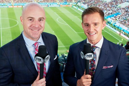 John Strong and Stu Holden at 2018 FIFA World Cup Russia™ Semifinal