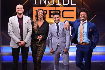 Mike Coppinger, Kate Abdo, Abner Mares and Shawn Porter on INSIDE PBC BOXING Set