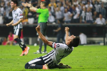 MONTERREY, MEXICO - MAY 01: Jesus Gallardo of Monterrey celebrates after the victory during the final second leg match between Monterrey and Tigres UANL as part of the CONCACAF Champions League 2019 at BBVA Bancomer Stadium on May 1, 2019 in Monterrey, Mexico. (Photo by Alfredo Lopez/Jam Media/Getty Images)
