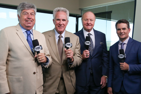Mike Joy, Darrell Waltrip, Larry McReynolds and Jeff Gordon