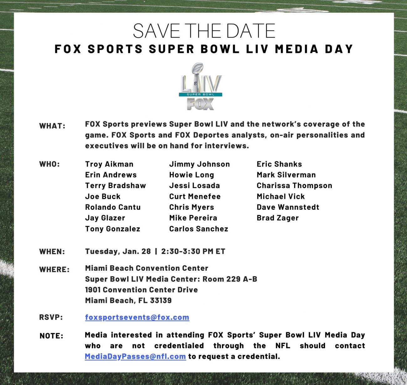 FOX Sports Media Day Information Fox Sports Press Pass