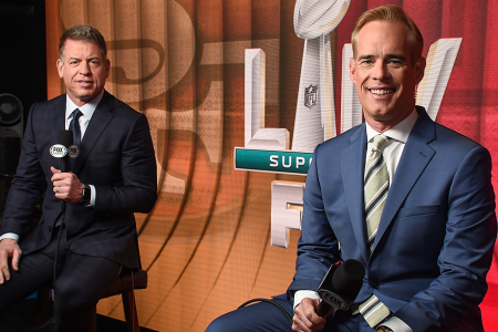 Troy Aikman and Joe Buck at Super Bowl LIV