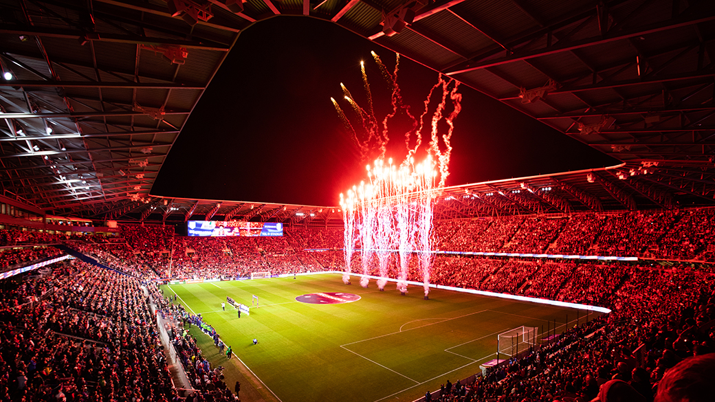 CINCINNATI, OH - NOVEMBER 12: Fireworks go off before a game between Mexico and USMNT at TQL Stadium on November 12, 2021 in Cincinnati, Ohio. (Photo by Doug Zimmerman/ISI Photos/Getty Images)